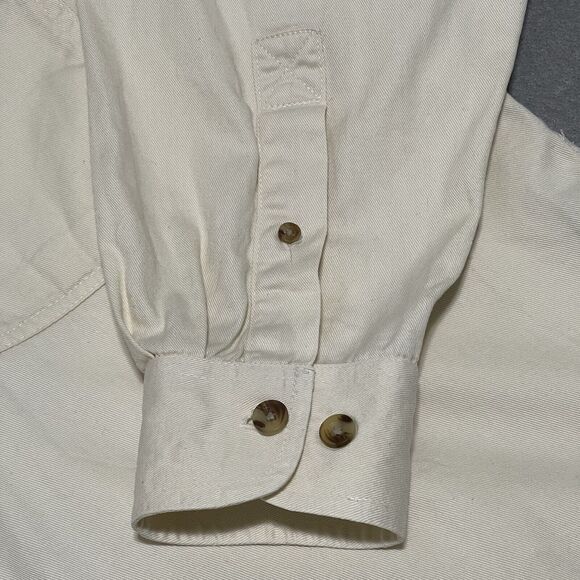 VTG Geronimo Trail Guest Ranch Shirt Mens Large Beige Embroidered Heavy Cotton - Picture 4 of 13